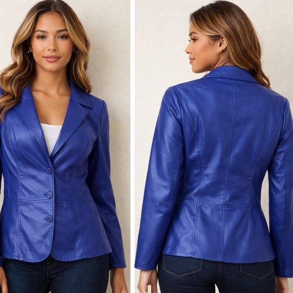 Conrad C Collection Jackets & Blazers - Concrad C Vintage | Blue Purple Faux LeatherJacket